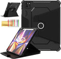 Rotating Case for iPad Pro 11" 4th/3rd/2nd Gen, iPad Pro 11 Smart Cover with Pencil Holder, Techcircle Hybrid TPU+PC Magnetic Cover Soft Bumper Slim Fit Folio Shockproof Protective Case-Black