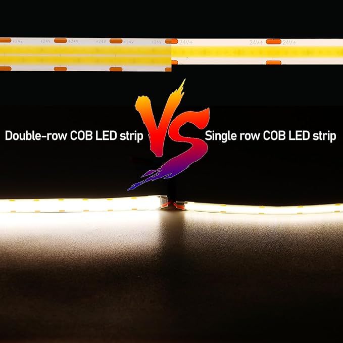 GOMING 32.8ft(10M) DC 24V Double Row COB LED Strip Light Natural White 4000K IP65 Waterproof 6000LEDs CRI 93+ 20000lm Uniform Glow Dotless Flexible LED Tape Lights for DIY Home Decor(No Power Supply)