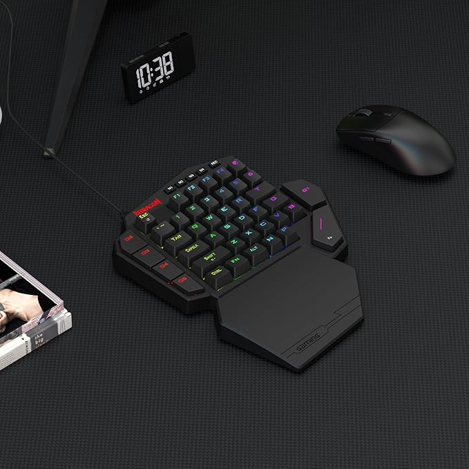 Redragon K585 HE Rapid Trigger Gaming Keyboard, 8K Wired One-Handed Mechanical Keyboard w/Next-Gen UltraMag 100% POM Silky Magnetic Switch, Dual-Module Floating Structure Design, Detachable Wrist Rest