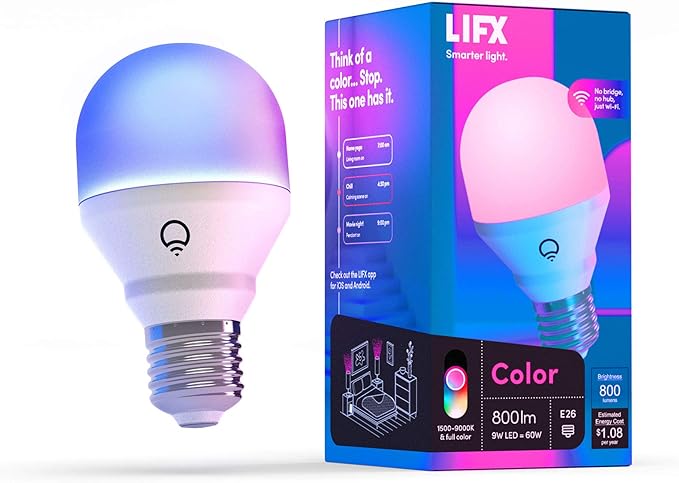 LIFX Color Wi-Fi Smart LED Light Bulbs (1100 Lumens) and (800 Lumens)