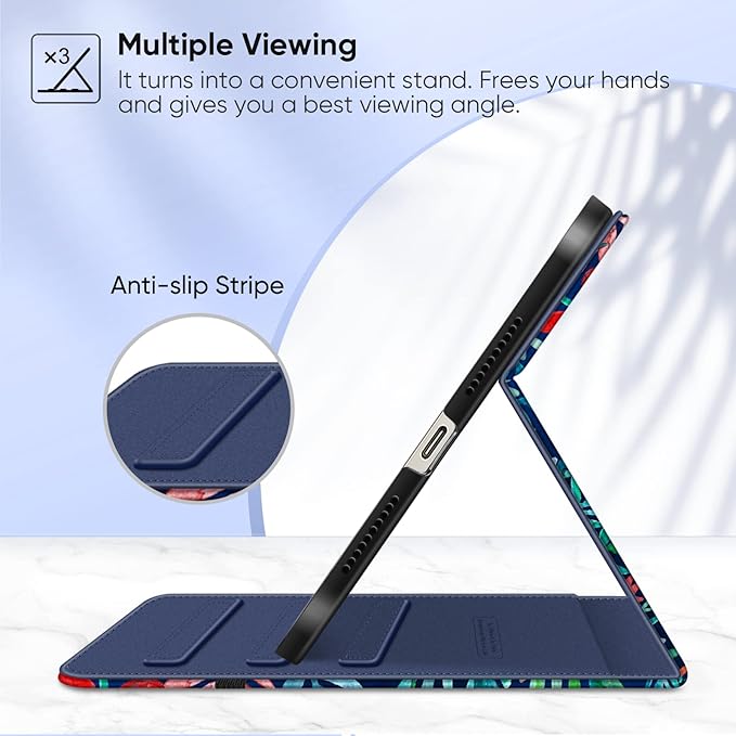 Fintie Folio Case for iPad Mini 7 (A17 Pro, 7th Generation) 2024 / iPad Mini 6 (6th Gen) 8.3 Inch, Multi-Angle Smart Stand Cover with Pencil Holder & Pocket, Auto Sleep/Wake, Jungle Night