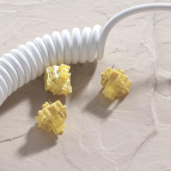 Akko V3 Creamy Yellow Pro Keyboard Switch with Dustproof Stem for Mechanical Gaming Keyboard, 5-Pin 50gf Linear Switches (45pcs)
