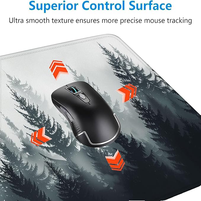 Misty Forest Gaming Mouse Pad Forest Tree XL Mouse Pad Large Mousepad Extended Laptop Keyboard Mat Gaming Desk Pad Mouse Mat 31.5"x11.8" Office Computer Keyboard Laptop Home