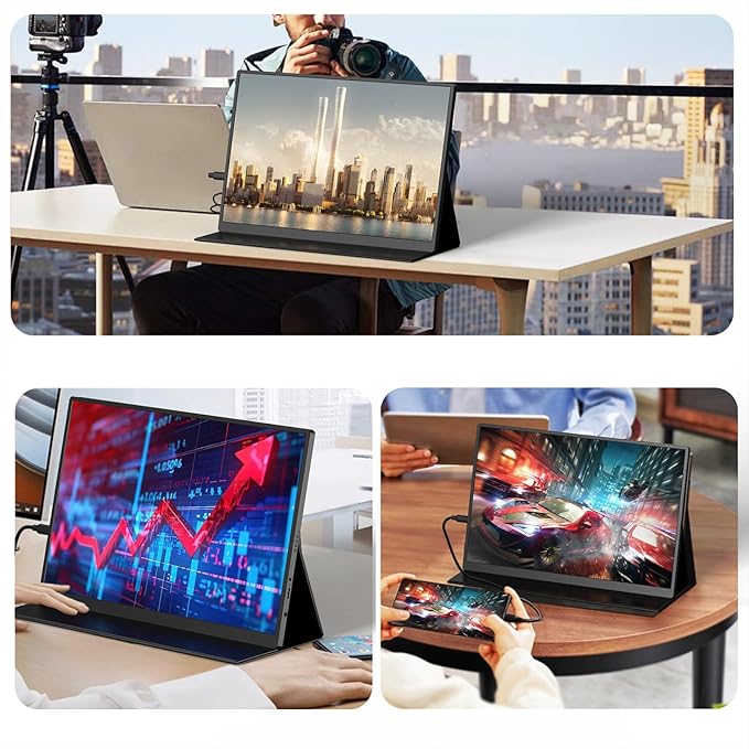 AYY 16" 2.5K 120Hz Portable Monitor, 2560x1600 HDR IPS Display, QHD 100% sRGB, USB-C & HDMI, Eye Care External Second Screen, for Laptop/PC/Phone/PS4/5/Xbox/Switch