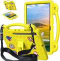AKABEILA Compatible with Samsung Galaxy Tab S10 FE+ 13.1 inch 2025 Tablet Case, Kids Friendly Universal Lightweight Shockproof Protective Case with Shoulder Strap & Stand Handle Yellow