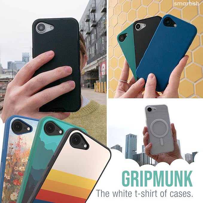 Smartish® iPhone 16e MagSafe Case - Gripmunk Magnetic Slim Case [Lightweight + Protective] Thin Grip Cover with Microfiber Lining for Apple iPhone 16e 2025 - Wildflower Fields