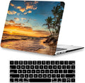 Compatible with MacBook Air 13 inch Case 2022 2021 2020 2019 2018 Release M1 A2337 A2179 A1932, Protective Plastic Hard Shell Case & Keyboard Cover, Has Logo Cutout, Beach Theme