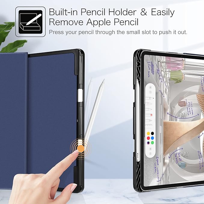 Fintie Folio Case for iPad Pro 12.9" 6th Generation 2022, Multi-Angle Smart Stand Cover w/Pencil Holder & Pocket, Also Fit iPad Pro 12.9 2021 5th & 2020 4th & 2018 3rd Gen, Blooming Hibiscus