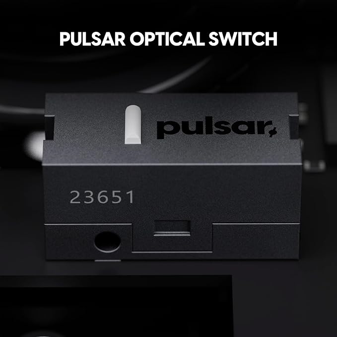 Pulsar Gaming Gears X3 Crazylight Wireless Gaming Mouse, Ultra Lightweight 1.51 oz (43g), Hybrid Ergonomic, Optical Switch, 32000 DPI, 750 IPS, XS-1 Sensor, 8k Compatible (Jet Black)