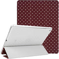 Lovmooful Compatible for iPad 5/6 (9.7-Inch,2018/2017 Model,6th/5th Generation) Case with Pencil Holder Cute Polka Dot with Aesthetic Design Soft TPU Trifold Stand Protective-Wine Red