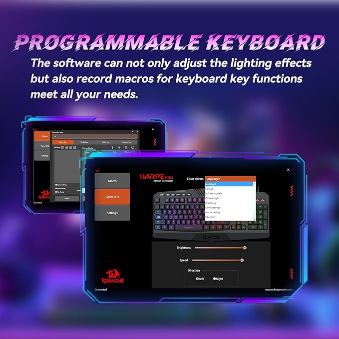 Redragon Updated Programmable Gaming Keyboard and Mouse, RGB Backlit Keyboard Mouse with Software, Independent Macro Record Keys, Value Combo Set, White - S101-3 PRO