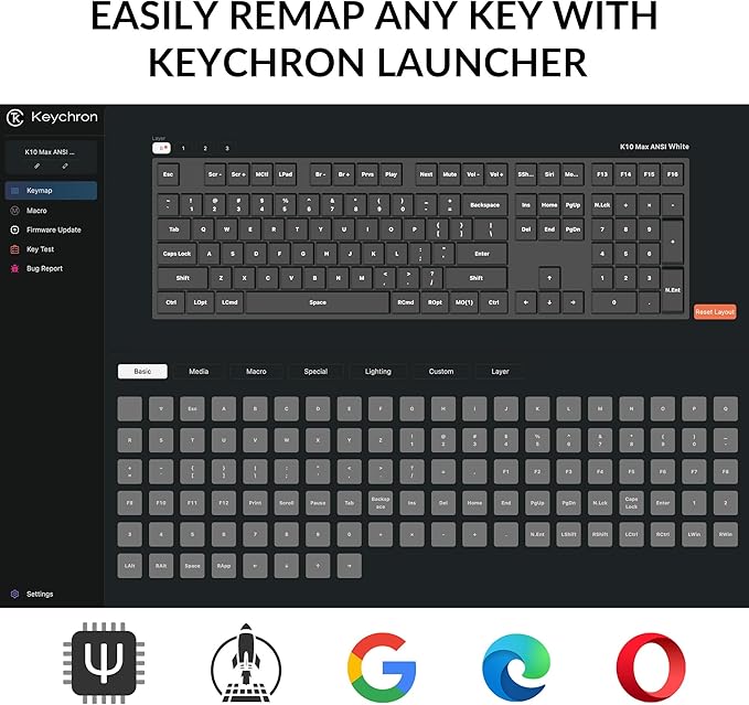 Keychron K10 Max Wireless Custom Mechanical Keyboard, 100% Layout QMK 2.4 GHz Bluetooth White Backlit with Hot-swappable Keychron Super Banana Switch Compatible with Mac Windows Linux