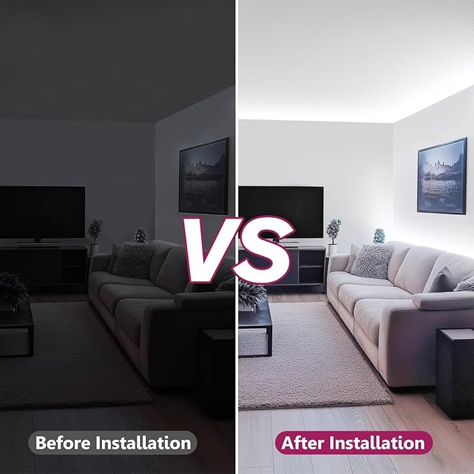 EMITEVER COB LED Strip Lights White, 5000K Tape Light Premium High Density, DC 24V, 360+Lumens/ft, 5120LEDs/Spool, Ra 90+, 32.8ft/10m, UL Listed 5 Year After-Service(Power Supply Sold Separately)
