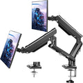 Dual Monitor Desk Mount, 13-32 inch Adjustable Full Motion Monitor Arm, Computer Display Stand Holder with Clamp and Grommet Base, Fits 4.4 to 22lbs Screens, VESA Mount Bracket, Black, Freelift Pro