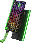 ATTACK SHARK R85 HE Wired 75% Rapid Trigger Mechanical RGB Gaming Keyboard with Custom Lightbox,8KHz Polling Rate,0.005mm RT Accuracy,0.08MS Latency,Hall Effect,Magnetic Switch,Driver for PC-Green