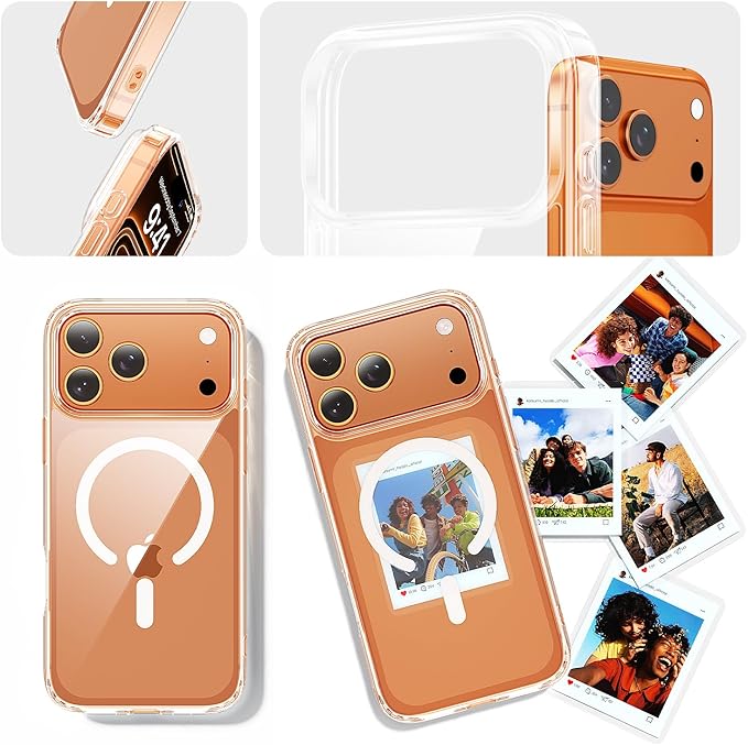toushion 3 in 1 for iPhone 17 Pro Max Case Clear,Fits MagSafe, Not Yellowing, Screen Protector*1 Camera Lens Protector*1, Military-Grade Protection for Phone Cover 6.9 inch