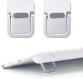 Penitue 2pcs Mini Keyboard Riser, Zinc Alloy Portable Small Laptop Tilt Stand Lifter Feet Foldable & Invisible Self-Adhesive Computer Notebook Holder Leg Lift Accessories for Desk Support (Silver)