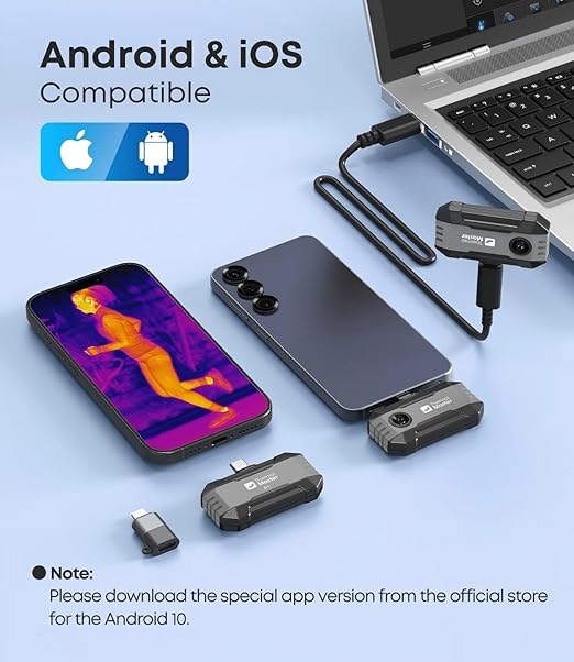 Thermal Master P1 - Thermal Camera for iOS & Android, 160x120 IR Resolution Infrared Imager w/Spot Tracker, 15x Zoom, 3.6℉ Accuracy, -4℉-1112℉ High Temp, 320x240 Super Resolution