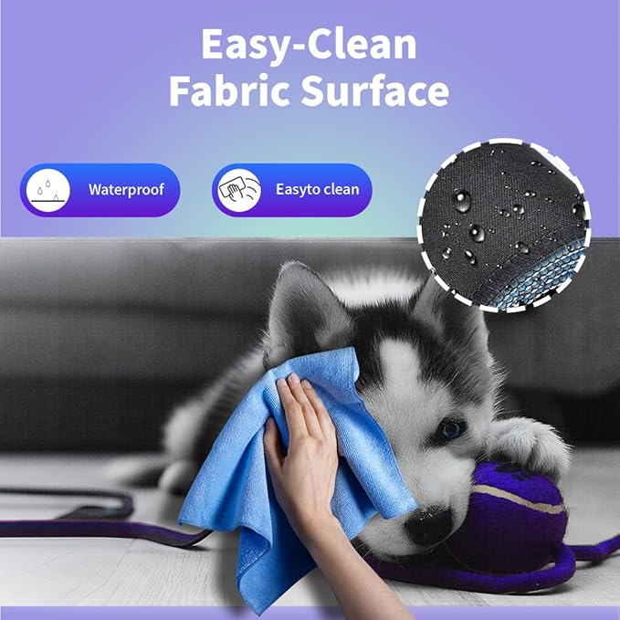Large Gaming Mouse Pad (31.5" x 15.8") - Siberian Husky Pup Playing with Purple Ball Cute Puppy, Extra XXL Extended Office Accessories, Premium Stitched Anti-Slip Desk Mat