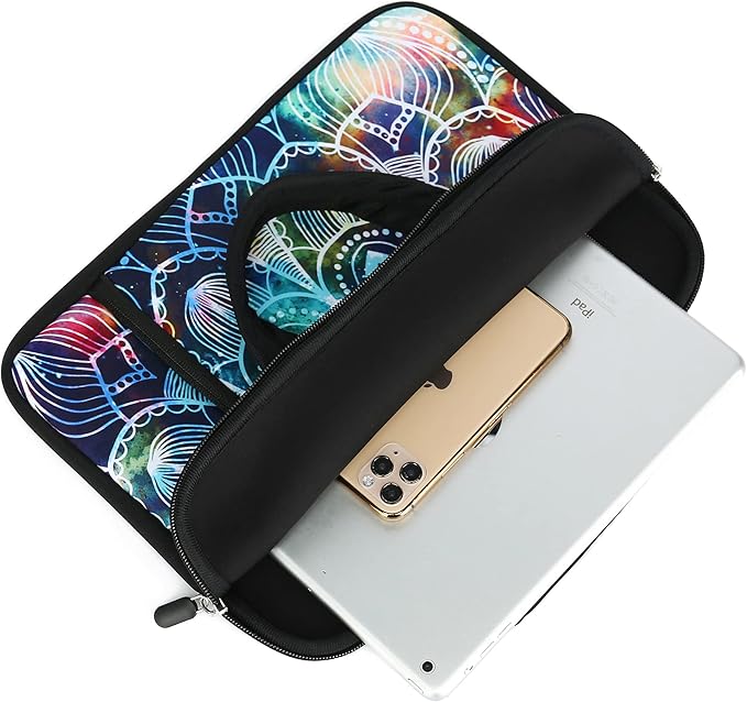 11 11.6 12 12.1 12.5 inches Laptop Sleeve Chromebook Case Ultrabook Case Notebook Sleeve PC Messenger Bag Tablet Case Neoprene Handle Sleeve for Adult Men Women, Two Pockets (Mandala)