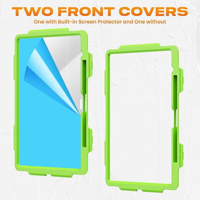 SEYMAC stock Case for iPad Air 13-inch M4-M2 2026-2024 (Gen 8-6), Shockproof Heavy Duty Case with Screen Protector, Pencil Holder, Rotating Stand, Hand Strap, Shoulder Strap, Green