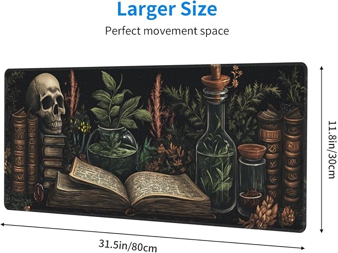 Dark Academia Mouse Pad XL Large Mousepad Non Slip Rubber Base Desk Mat for Laptop Computer Gaming 31.5" X 12"
