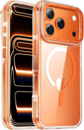 for iPhone 17 Pro Max case [10Ft Military-Grade Protection] Compatible with fit MagSafe Shockproof Slim Thin Cover case for iPhone 17 Pro Max 6.9 inch, Orange Clear