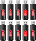 RAOYI 10Pcs 4GB USB Flash Drives Slide Retractable Memory Stick Bulk USB 2.0 Thumb Drive Jump Drive Zip Drive USB Sticks Data Storage Backup for PC Mac (4G, Red)