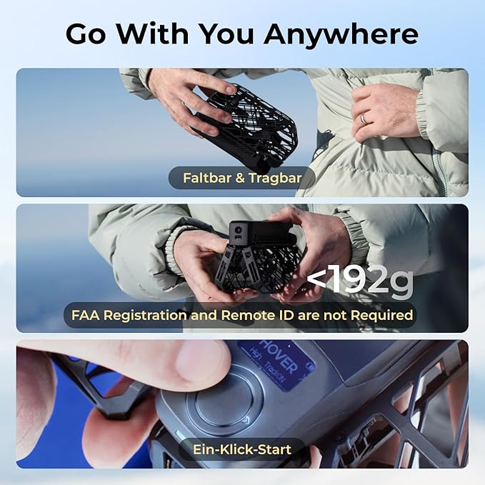 HOVERAir X1 PRO 4K Drone with Camera, Foldable Action Flying Camera with 42 KM/H Follow Speed, 15+ Fully Automatic Flight Modes, Fly Anywhere with OmniTerrain, SmoothCapture 2.0(Skiing Combo)
