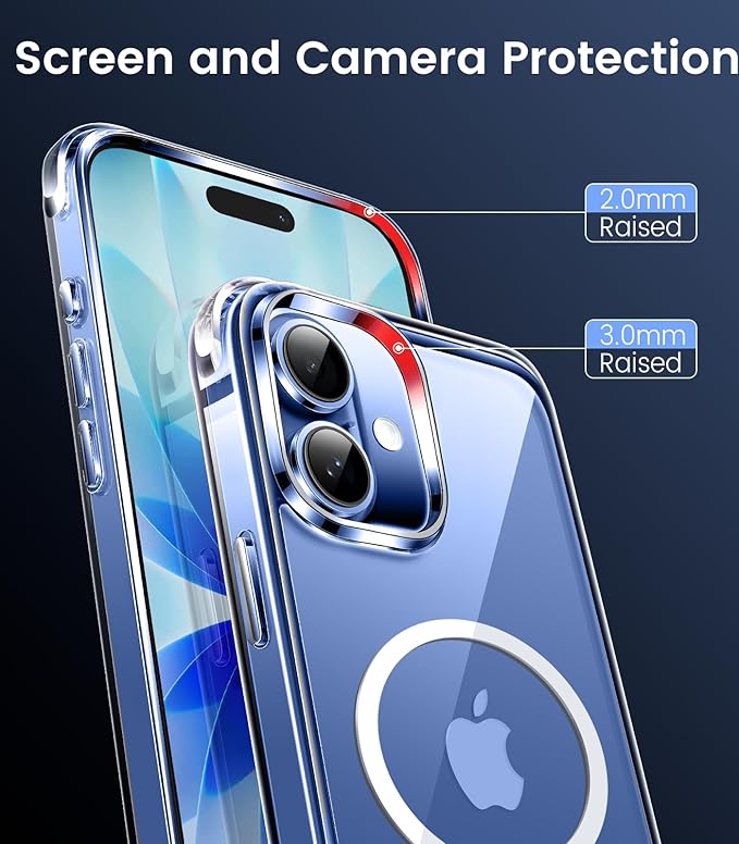 Mkeke Magnetic Clear Case for iPhone 17, Compatible with MagSafe, Military-Grade Protection, Phone Bumper 6.3 inch 2025