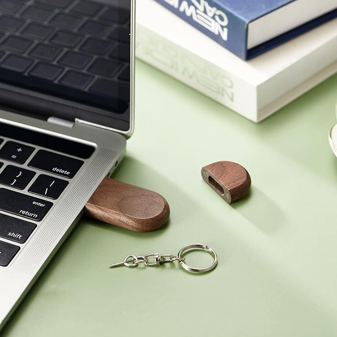 USB Flash Drive, 16GB Wooden USB2.0 High Speed USB Thumb Drives Memory Stick Pen Date Storage Stick Pendrive (Walunt Ellipse)