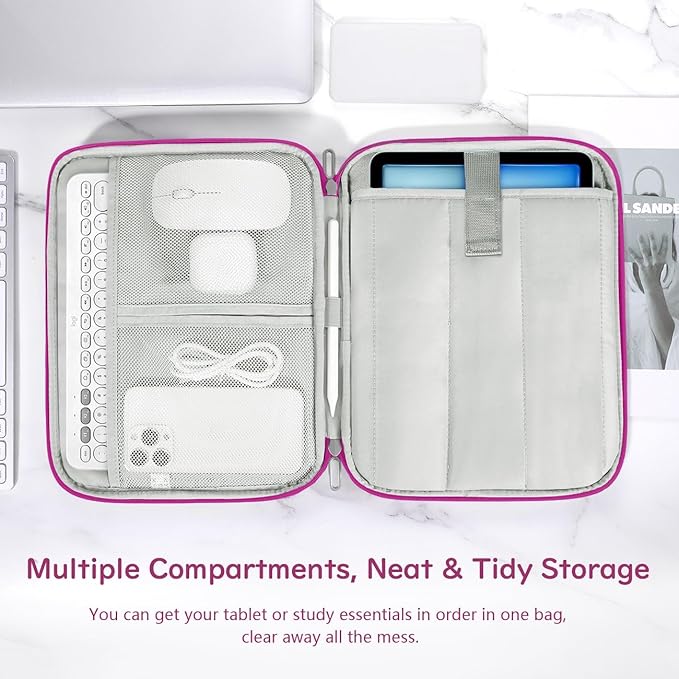 Dadanism 9-11 Inch Tablet Sleeve Padded Carrying Case for iPad (A16) 11th Gen 11", iPad 10th Gen 10.9", iPad Air M4/Pro M5 11", iPad Air 5/4, iPad 9/8/7th Gen, Galaxy Tab A11+ Plus 11", Fuchsia