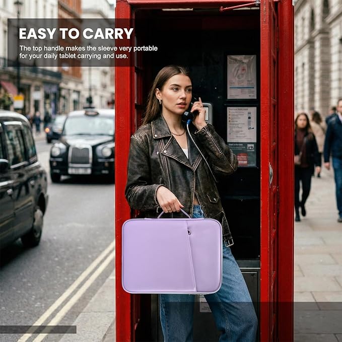 13 Inch Laptop Sleeve Case for 2026 MacBook Neo A18 13", MacBook Air 13-inch M5 A3449 M4 A3240 M3 M2 A3113 A2681,Travel Carrying Computer Bag with Accessory Pocket, Purple