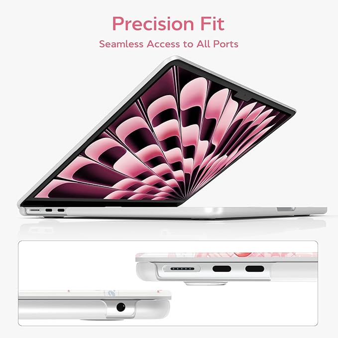B BELK Compatible with MacBook Air 13 inch Case M5 2026-2022 M4 M3 M2 A3449 A3240 A3113 A2681, Plastic Hard Shell+Keyboard Cover+Screen Skin for MacBook Air 13.6 inch Case, Love Faith Pink Collage