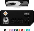 Desk Pad, 35.5" x 17" PU Leather Non-Slip Desk Mat Large Mouse Pad for Desktop, Waterproof Laptop Computer Writing Mat for Office, Home, Work, Gaming, Black