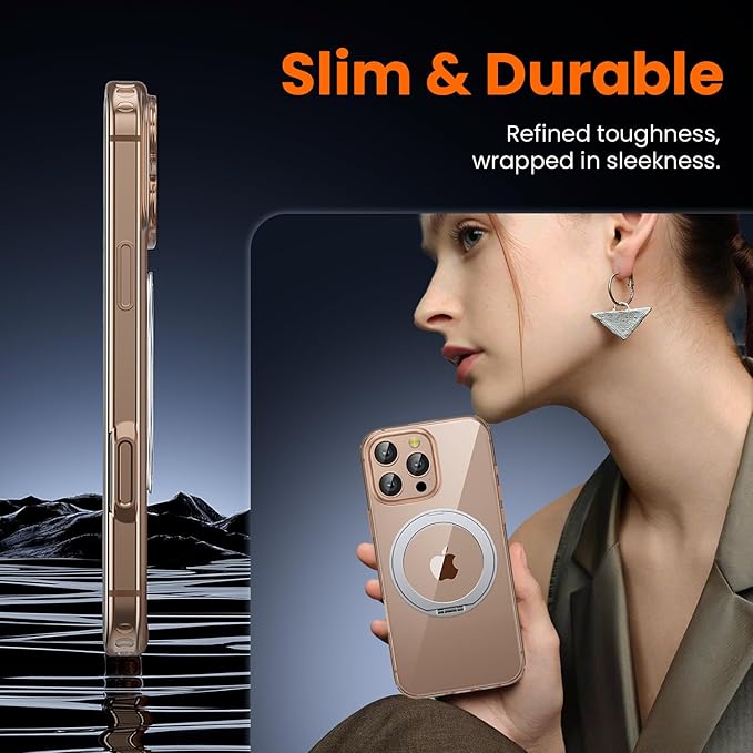 toushion 3 in 1 for iPhone 16 Pro Max Case Stand |Build in Kickstand,Screen Protector *1 & Camera Lens Protector*1, Not Yellowing, Fits MagSafe, Military-Grade Protection