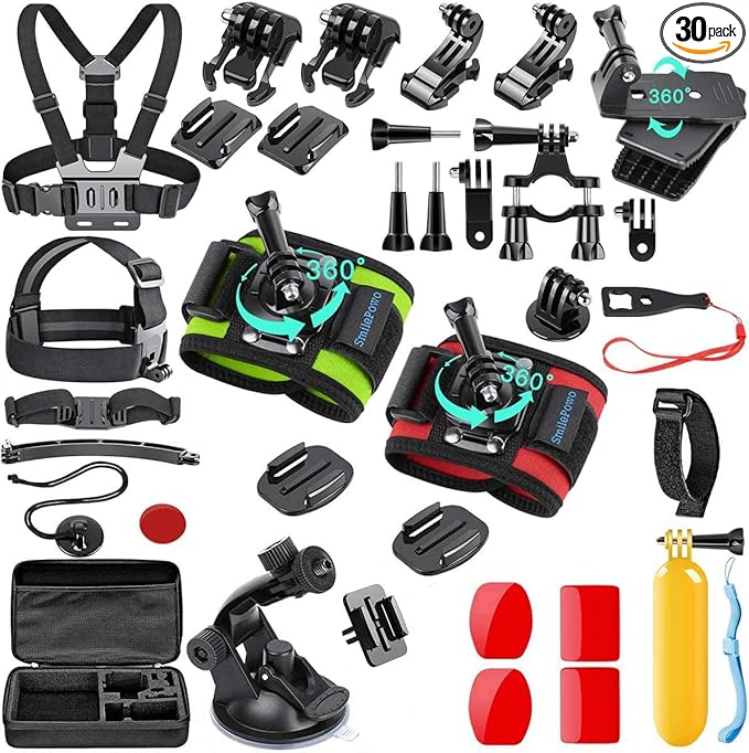 51-in-1 Action Camera Accessories Kit for GoPro Hero 11 10 9 8 Max 7 6 5 4 3 3+ 2 1 Black GoPro 2018 Session Fusion Silver White Insta360 DJI AKASO APEMAN YI Campark XIAOMI Action Camera