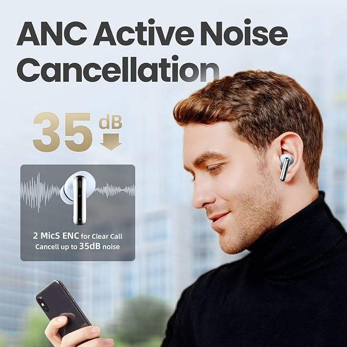 SHANLING MTW60 Headphone TWS Bluetooth 5.3 Earphone HiFi in-Ear Monitor 13mm 35dB with ENC, IPX4 Water Resistance in-Ear Earbuds (Blue)