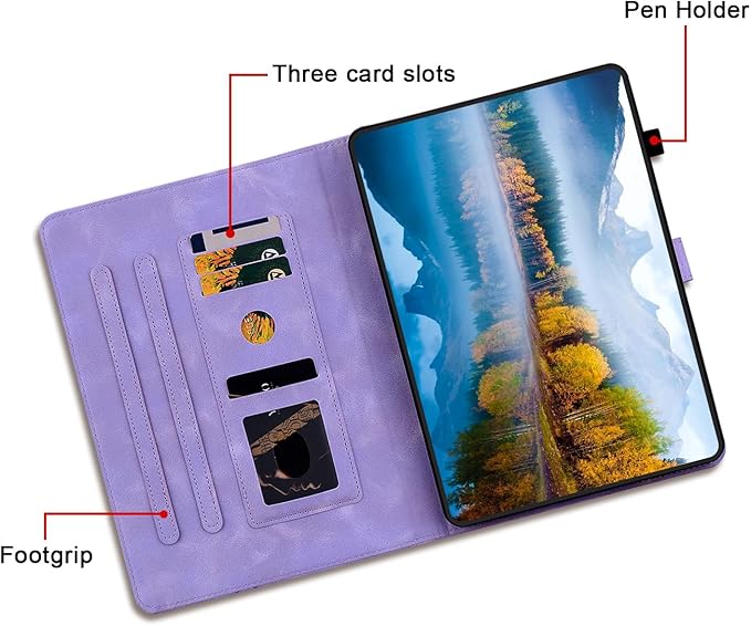 Case for iPad Pro 12.9 inch 6th/5th/4th/3rd Generation 2022/2021/2020/2018, Auto Wake/Sleep Supports Pencil Pro and Pencil(USB-C) Magnetic Clasp Stand, Purple