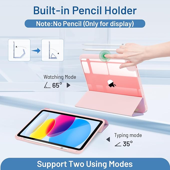 MrARTIST for iPad Air 11 Inch Case M3/M2 - Air 5th/4th Generation 10.9" Cute Women Girls Girly Kawaii Aesthetic Kawaii Design for Apple Air Tablet Cover with Pencil Holder, Castle