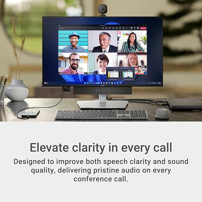 Dell Pro Premium Conferencing Soundbar - SB725 - Controls End/Call/Volume Down/Volume Up/MS Teams, LED Status Indicator, Wired, AI-Based Noise Cancellation, Superior Audio Experience