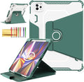 Rotating Case for iPad Pro 11" 4th/3rd/2nd Gen, iPad Pro 11 Smart Cover with Pencil Holder, Techcircle Hybrid TPU+PC Magnetic Cover Soft Bumper Slim Fit Folio Shockproof Protective Case-Midnight Green