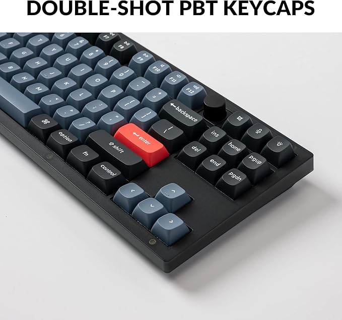 Keychron V3 Wired Custom Mechanical Keyboard Knob Version, TKL QMK/VIA Programmable Macro with Hot-swappable Keychron K Pro Brown Switch Compatible with Mac Windows Linux (Frosted Black-Translucent)