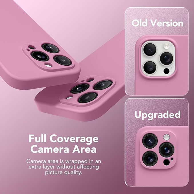 Magnetic for iPhone 15 Pro Max Case, Compatible with MagSafe, [Full Camera Protection][Screen Protector] Silicone Shockproof Protective Phone Case for iPhone 15 Pro Max 6.7", Blackcurrant