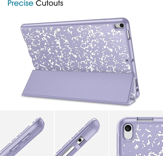 Fintie SlimShell Case for iPad Air 3rd Gen 10.5" 2019 / iPad Pro 10.5 Inch 2017 with Built-in Pencil Holder - Lightweight Smart Stand Soft TPU Back Cover, Auto Wake/Sleep (Composition Book Lilac)