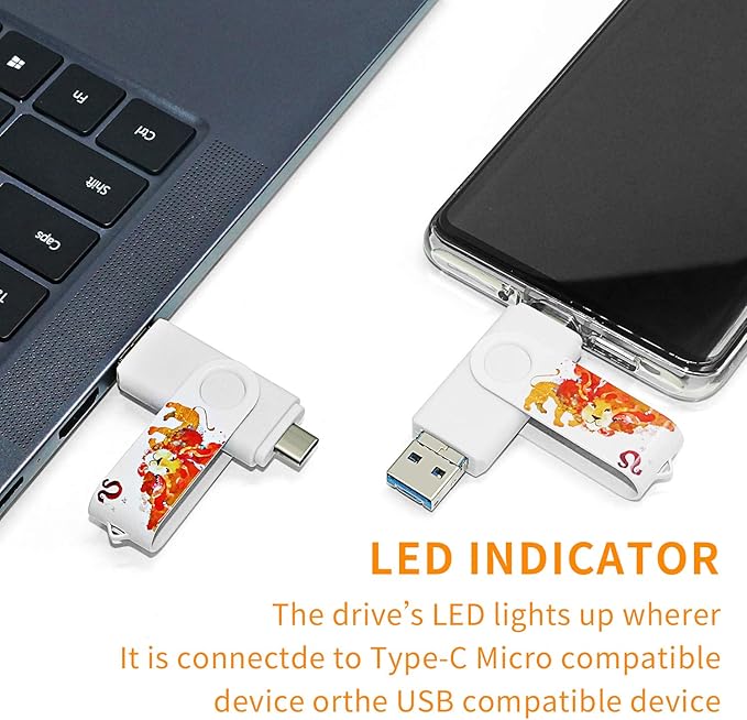 3in1 128GB Super High Speed Photo Backup Stick for Cell Phones with Type C/USB C Port,Compliant with iPhone15/16/17,Samsung, LG,Google,Hua Wei,Moto, one Plus.etc.