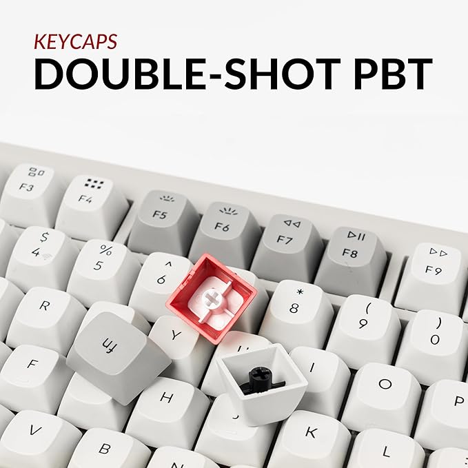 Keychron V6 Max Wireless Custom Mechanical Keyboard, 2.4 GHz Bluetooth 5.1 QMK Full-Size Layout with Hot-swappable Gateron Banana Switch RGB Backlight Compatible with Mac Windows Linux