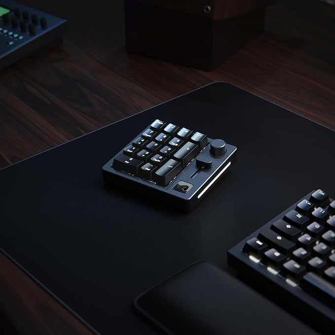 GLORIOUS GMMK Macro Pad - Black Mechanical Numpad - 10 Key USB Keypad - Hotswap, Programmable Volume Knob, RGB Backlit, Wired & Wireless Bluetooth- Gaming Keyboard Number Pad