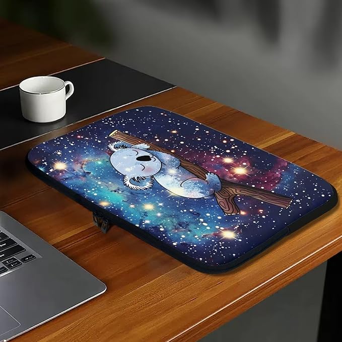 Galaxy Koala Laptop Sleeve Case for Women Kids 10 inch Laptop Protector with Multiple Uses Lightweight Computer Sleeve Tablet Bag Laptop Carrying Case Gifts for Girls