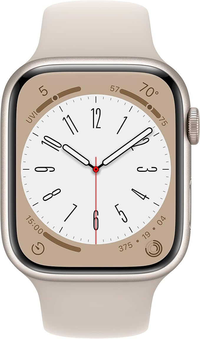 Apple Watch Series 8 [GPS 45mm] Smart Watch w/Starlight Aluminum Case with Starlight Sport Band - M/L. Fitness Tracker, Blood Oxygen & ECG Apps, Always-On Retina Display, Water Resistant